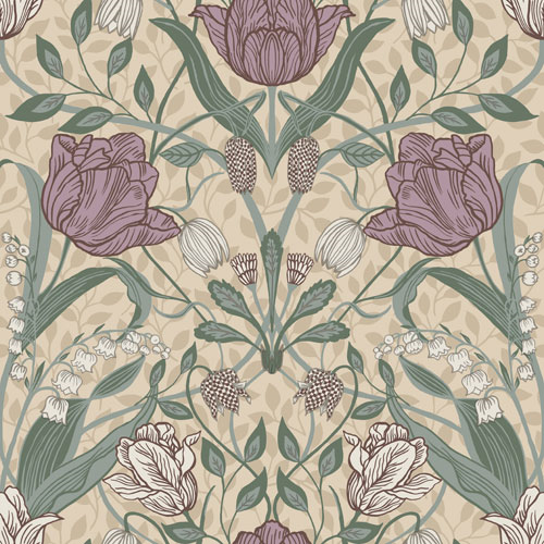 Papier peint Midbec - Filippa Tulip Garden - Violet
