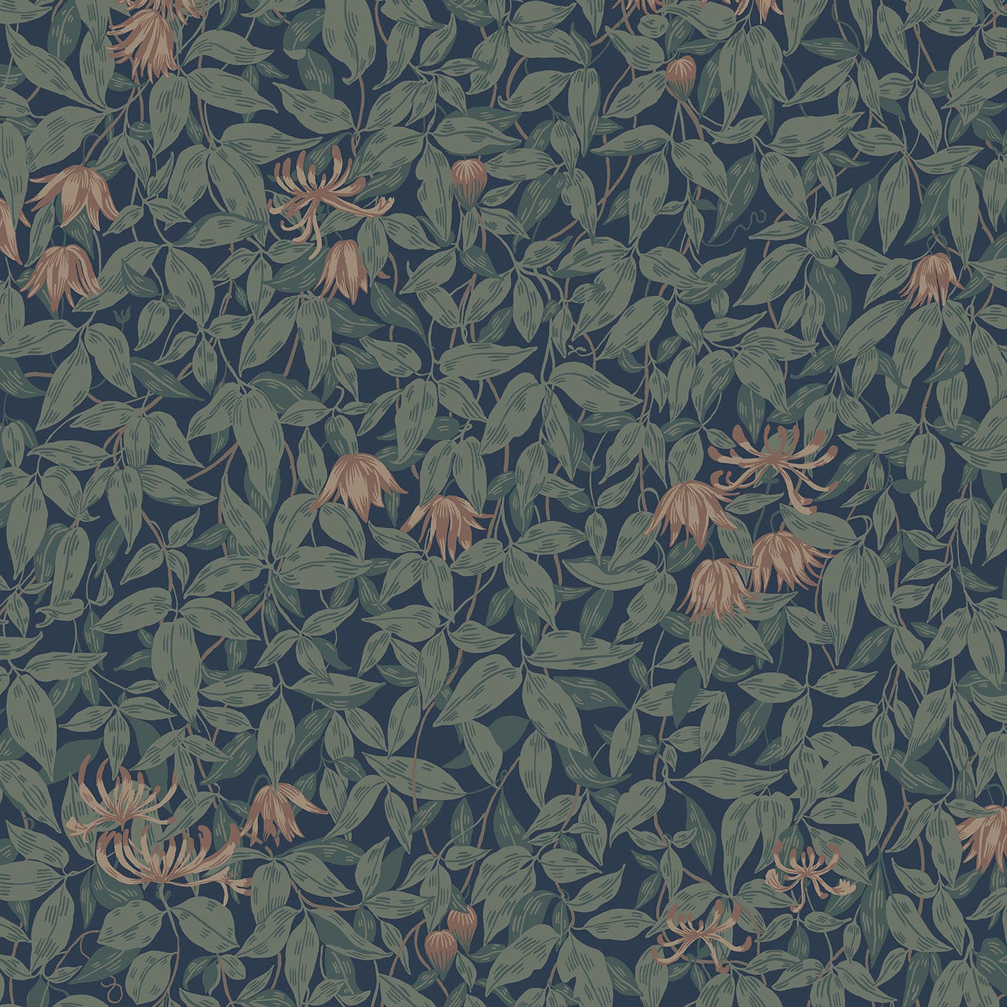 Sandberg Wallpaper - Linnea Midnight Blue