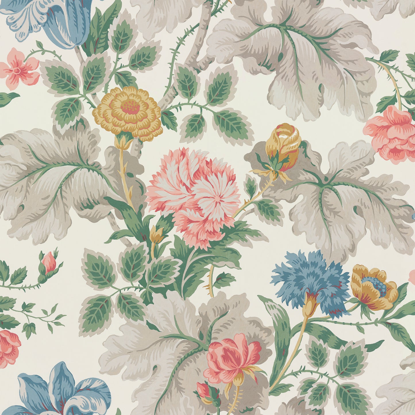 Papier peint Borastapeter - Jardin de Carnation - Fond blanc