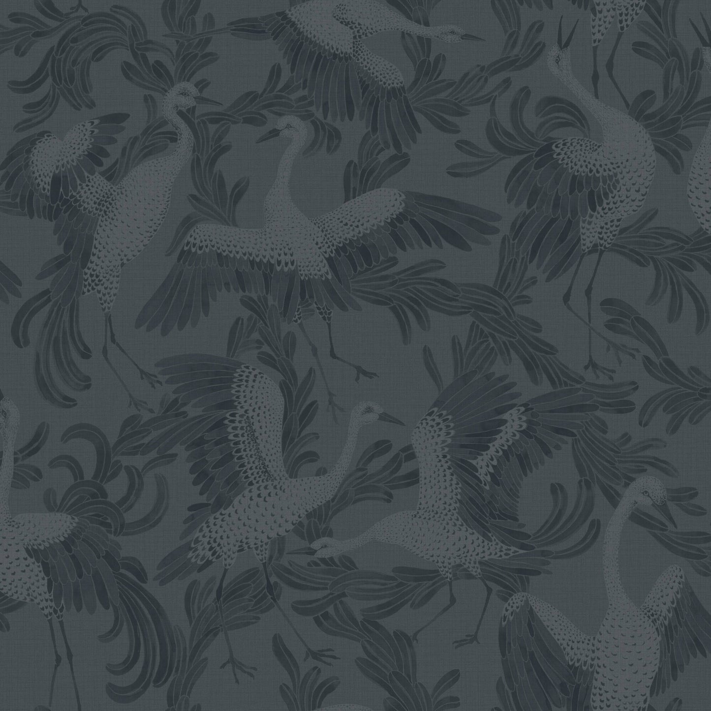 Borastapeter Wallpaper - Dancing Crane - Indigo Blue
