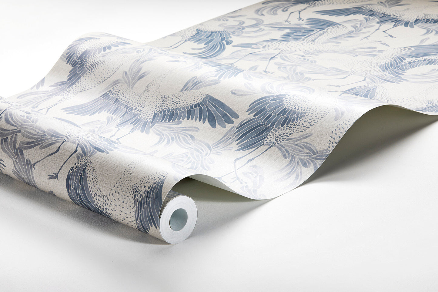 Borastapeter Wallpaper - Dancing Crane - Blue & White