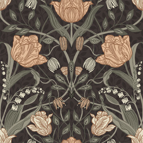 Papier peint Midbec - Filippa Tulip Garden - Marron