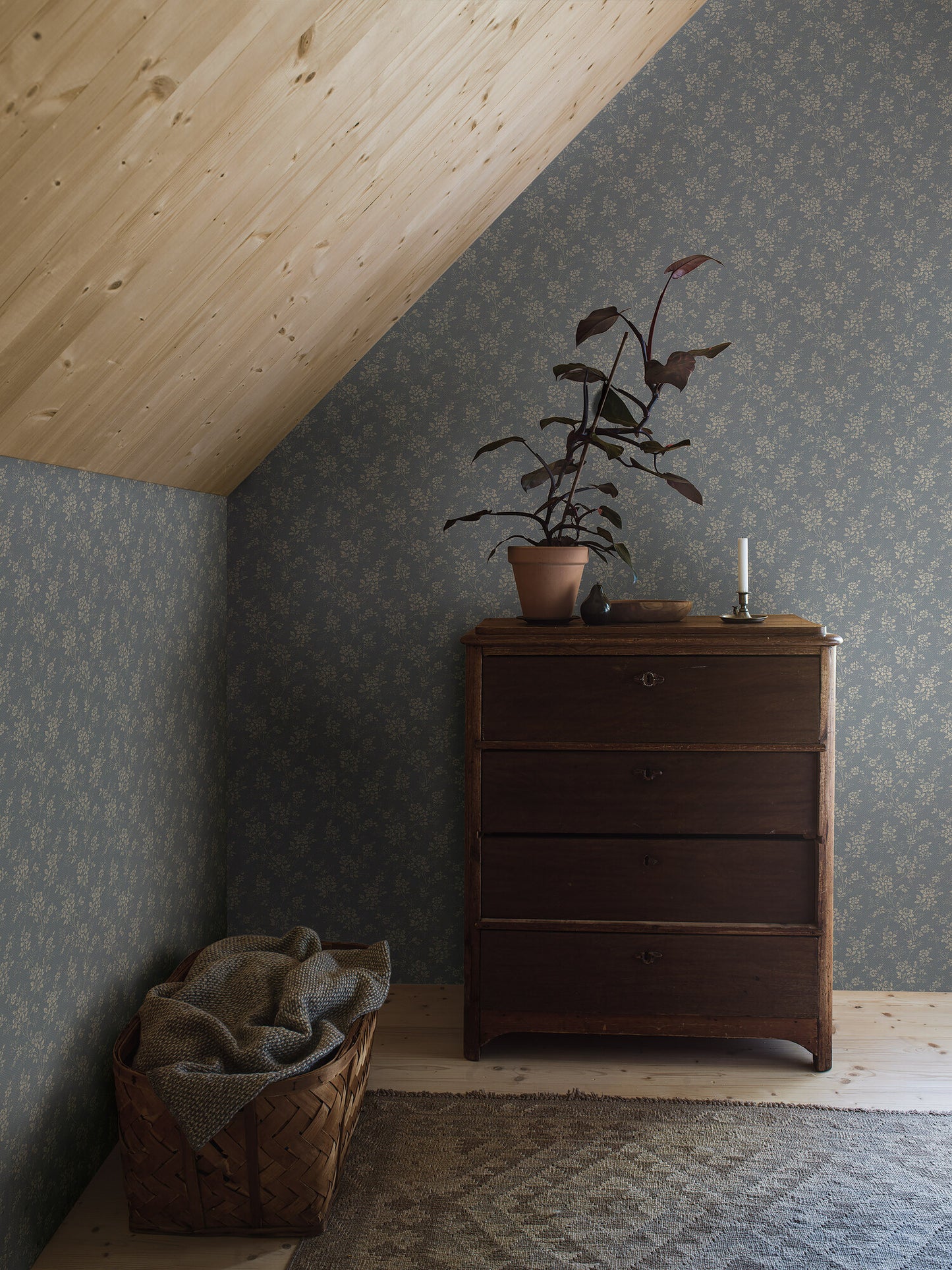 Borastapeter Wallpaper - Hip Rose 4728 - Dusty Blue