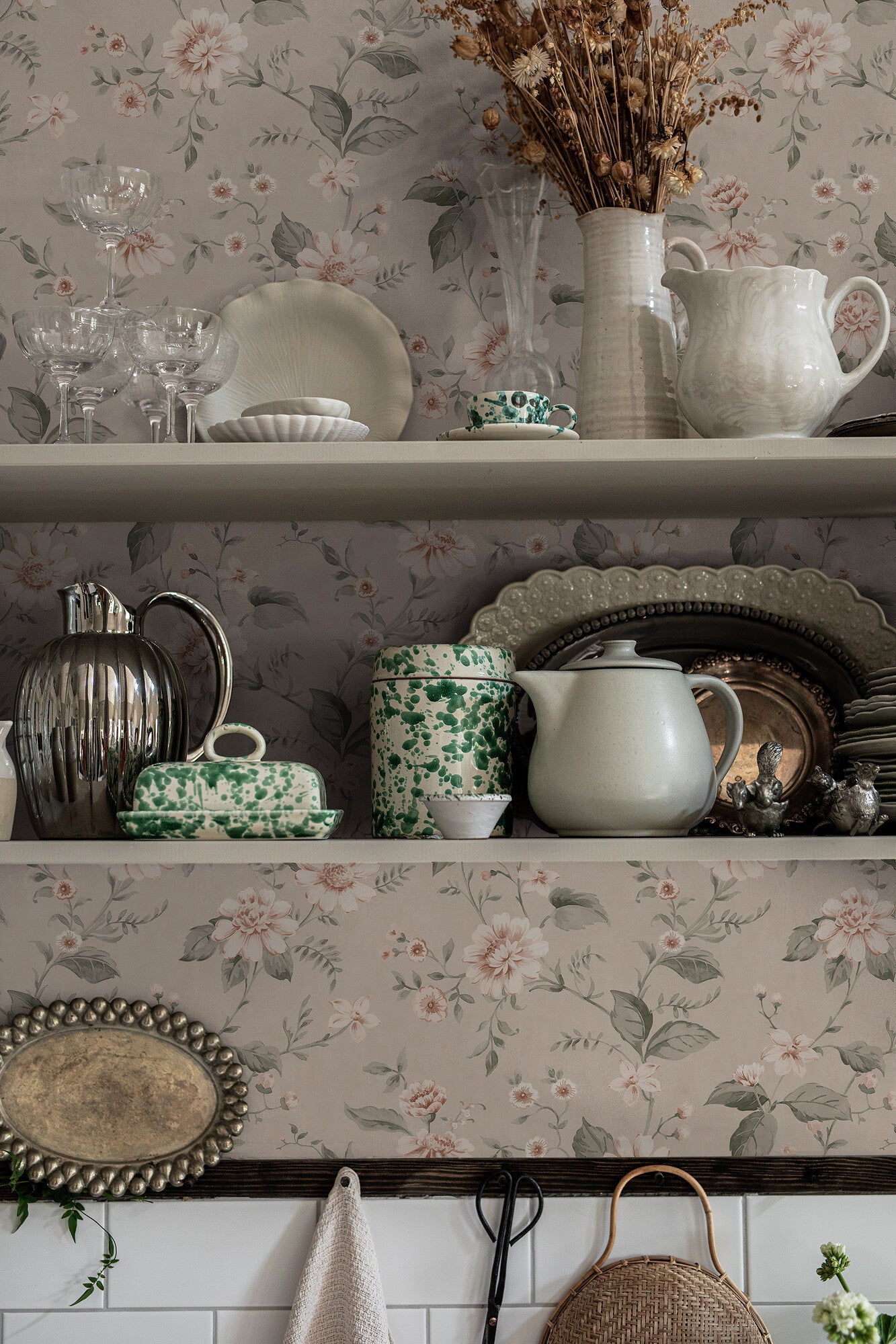 Papier peint Borastapeter - Le Cottage de Laura - Rose Poussiéreux