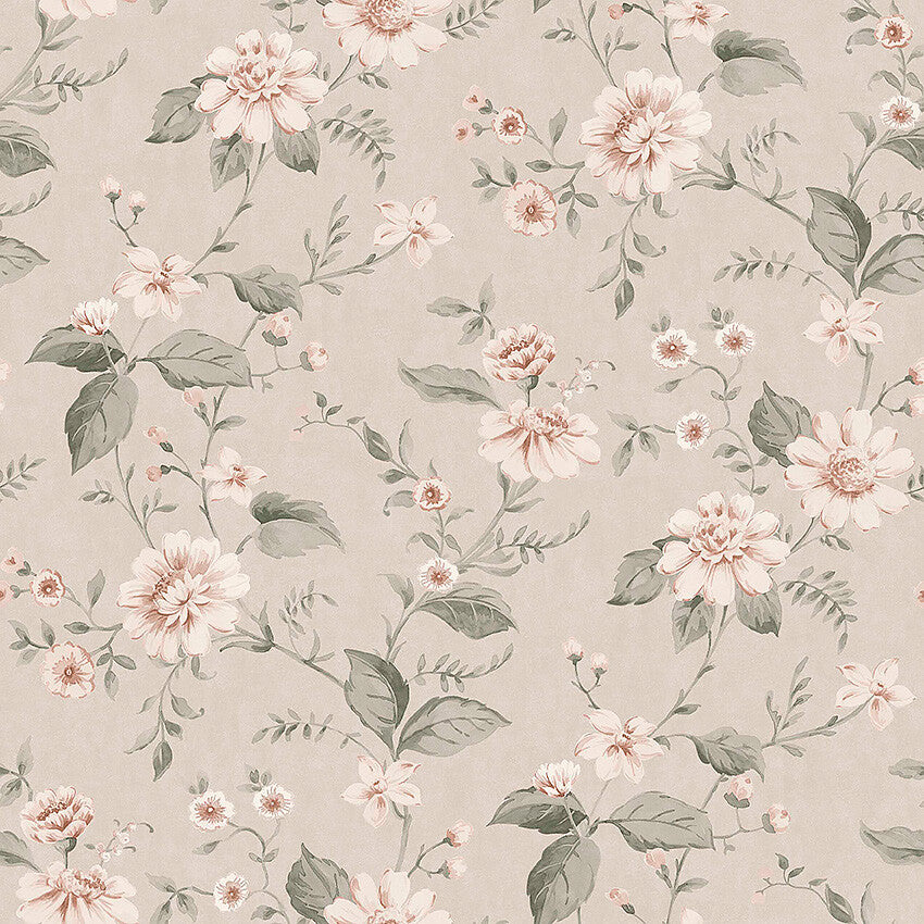 Papier peint Borastapeter - Le Cottage de Laura - Rose Poussiéreux