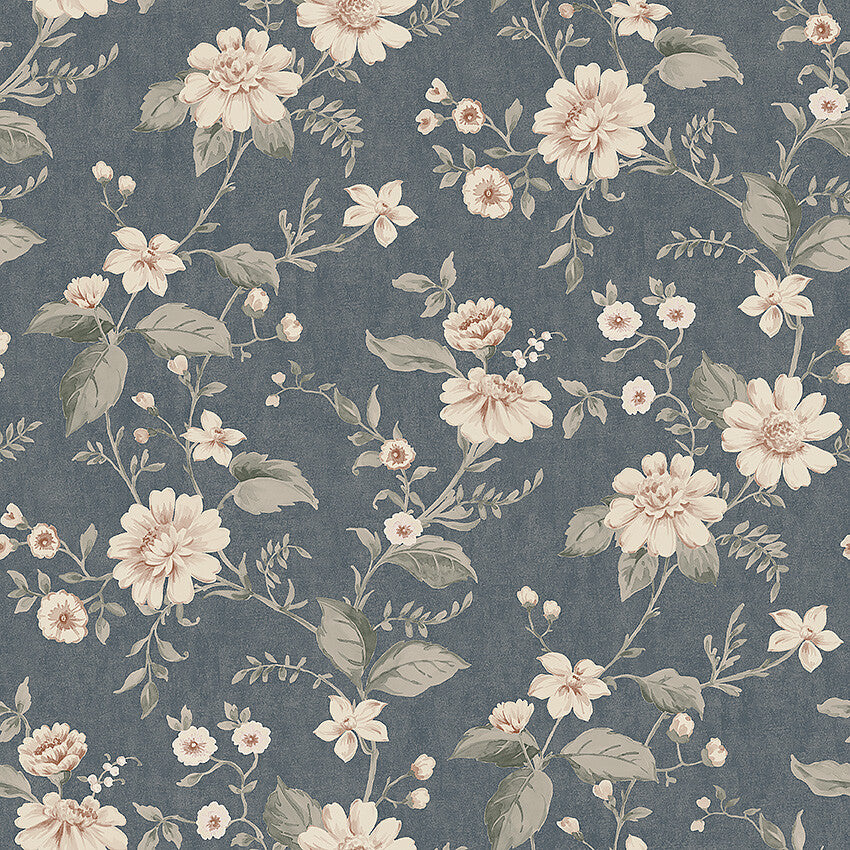 Papier peint Borastapeter - Le Cottage de Laura - Bleu foncé