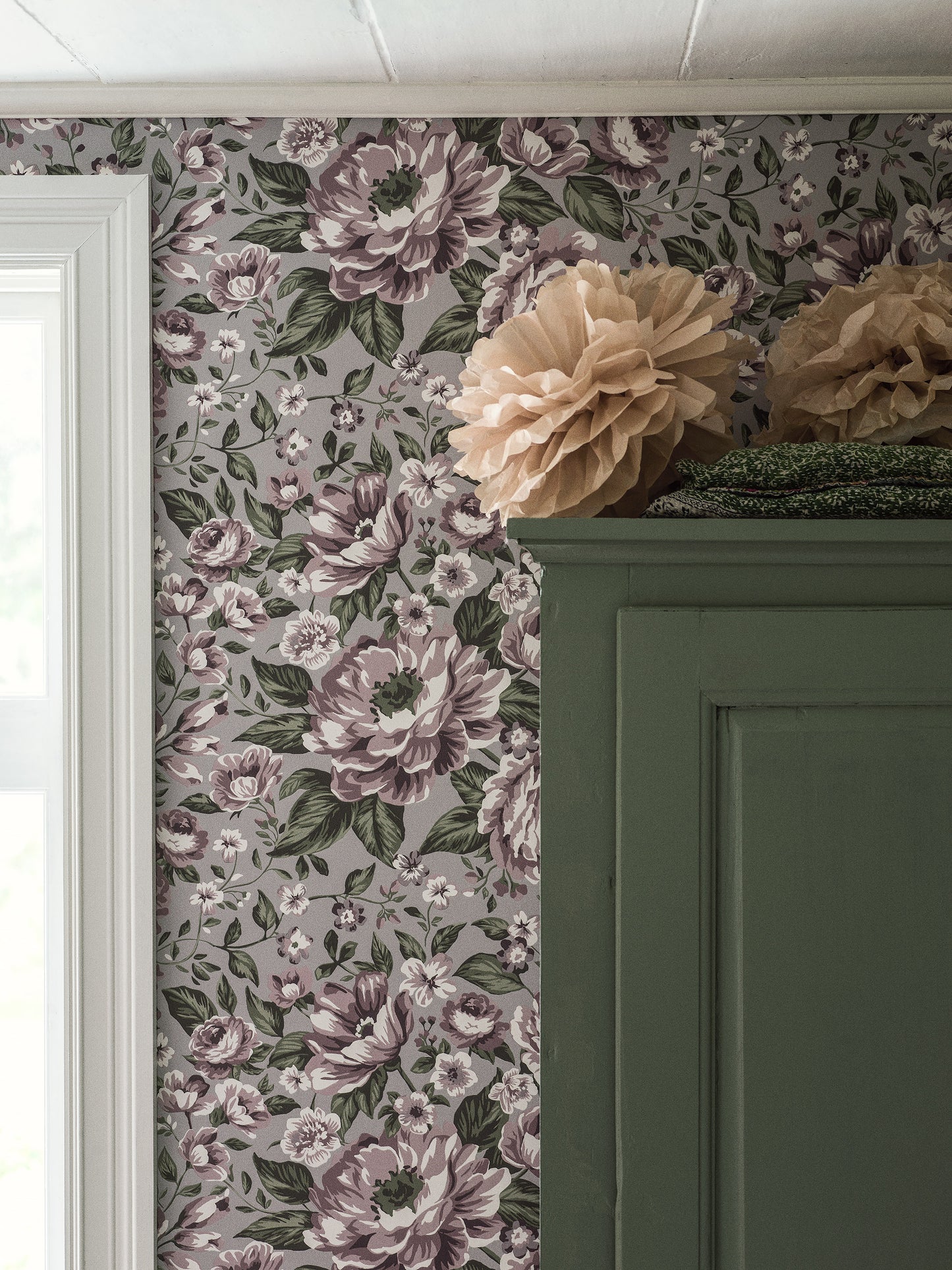 Papier peint Borastapeter - Rosie - Violet et Vert