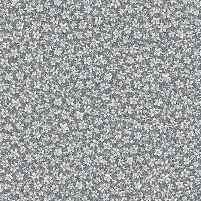 Borastapeter Wallpaper - Skogsblomst - Blue/Grey