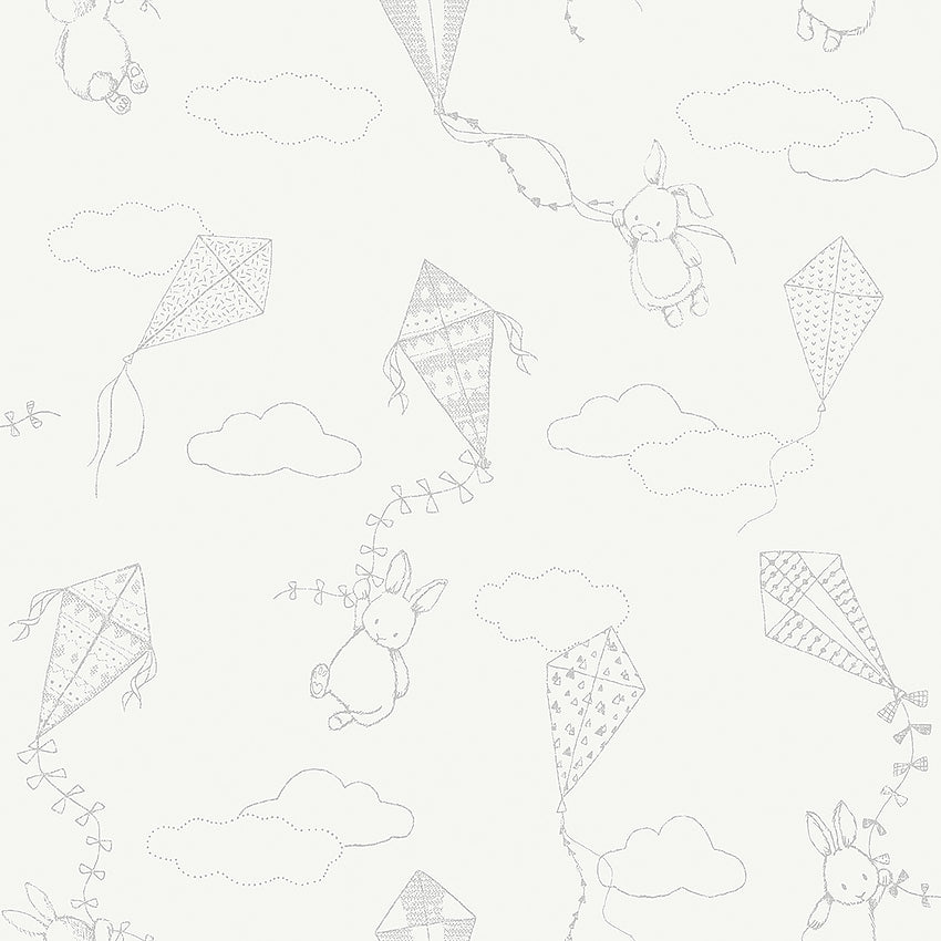 Papier peint Borastapeter - Cerfs-volants, En haut et loin - Noir et blanc