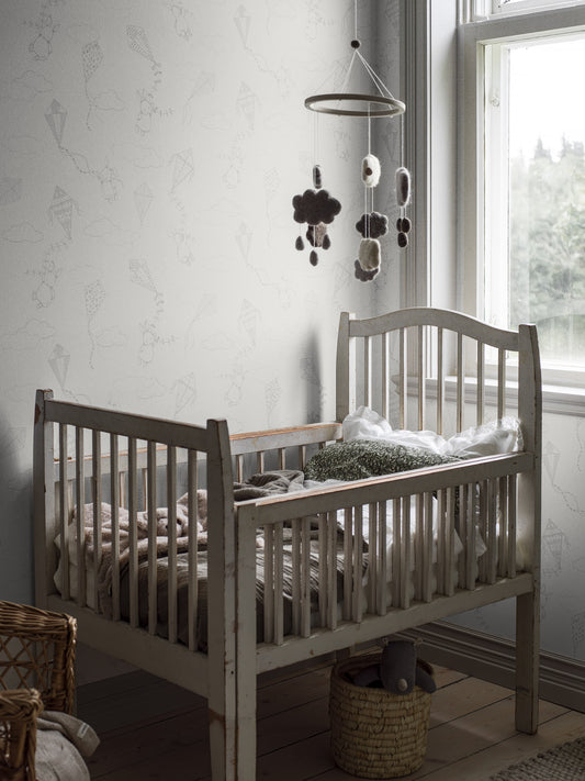 Papier peint Borastapeter - Cerfs-volants, En haut et loin - Noir et blanc