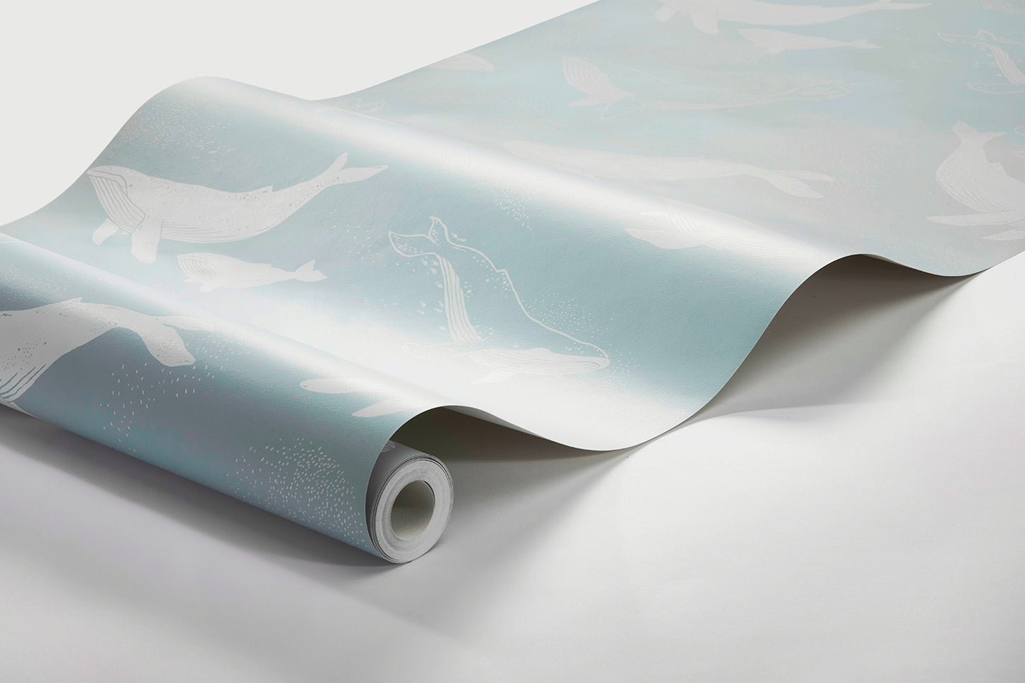 Papier peint Borastapeter - Baleines - Bleu et blanc