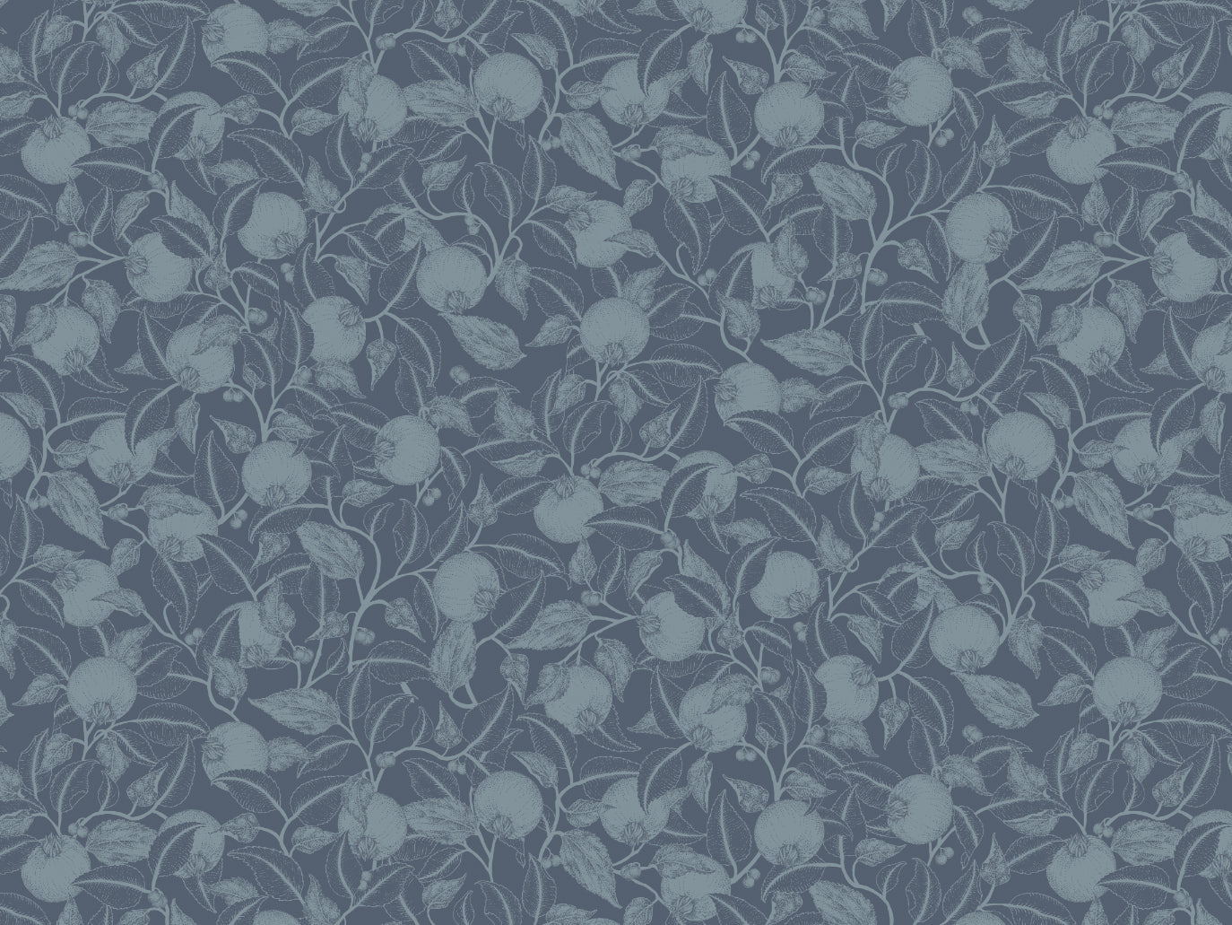 Summer Gray Wallpaper - Pomegranate - French Blue