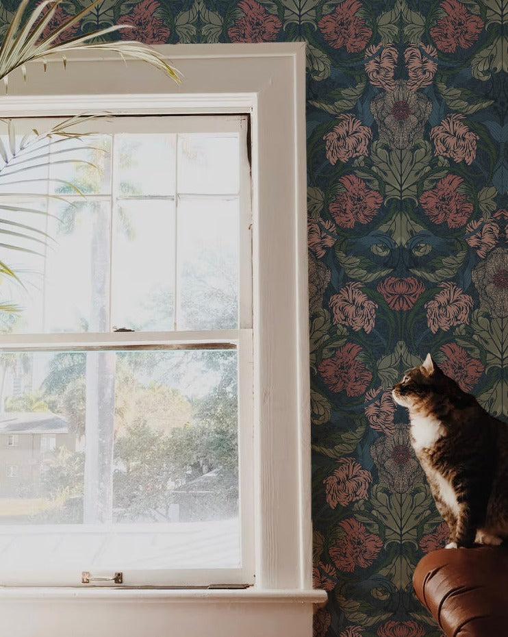 Summer Gray Wallpaper - Cecilia - Ink