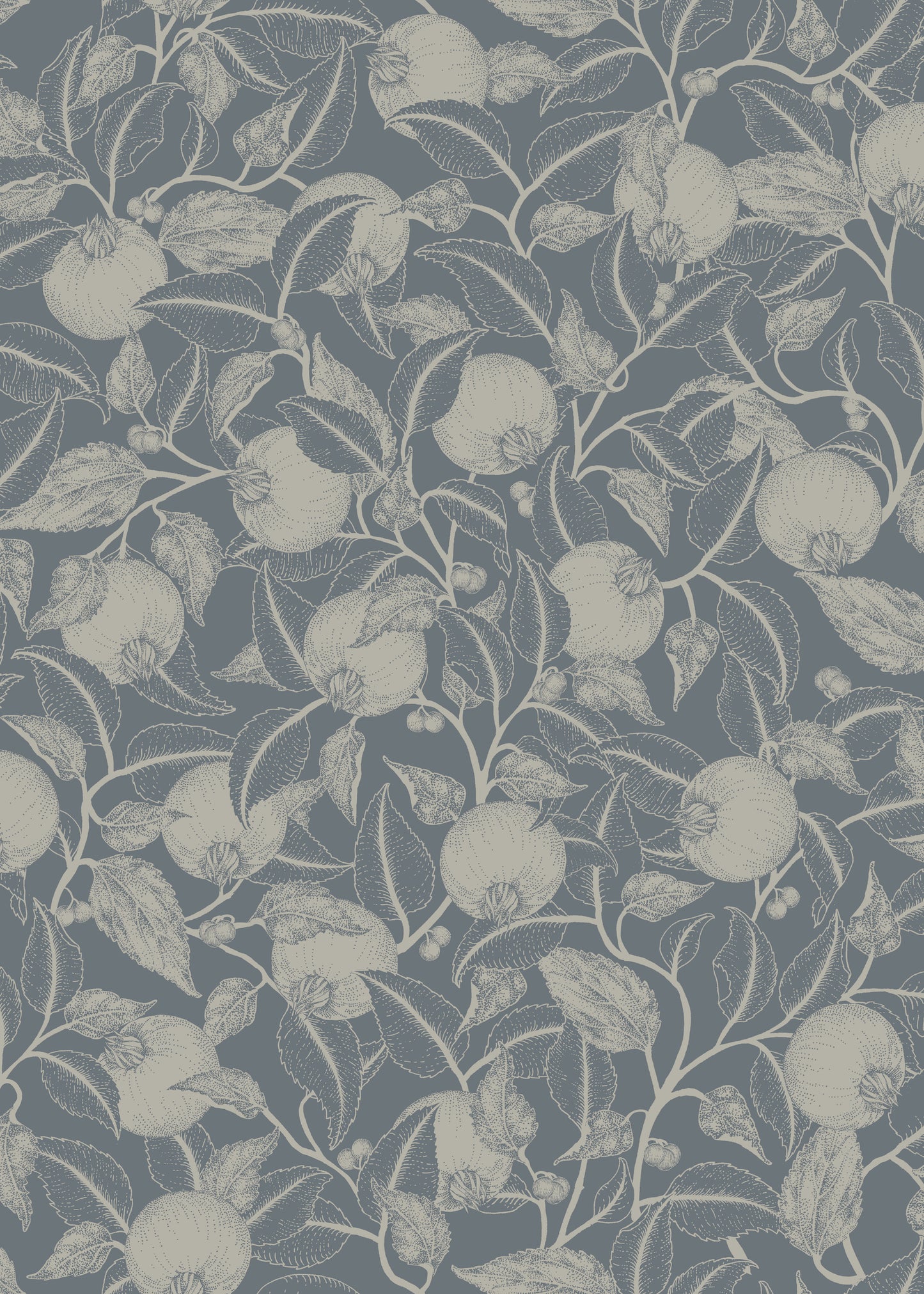 Papier peint gris d'été - Grenade - Bleu sarcelle foncé