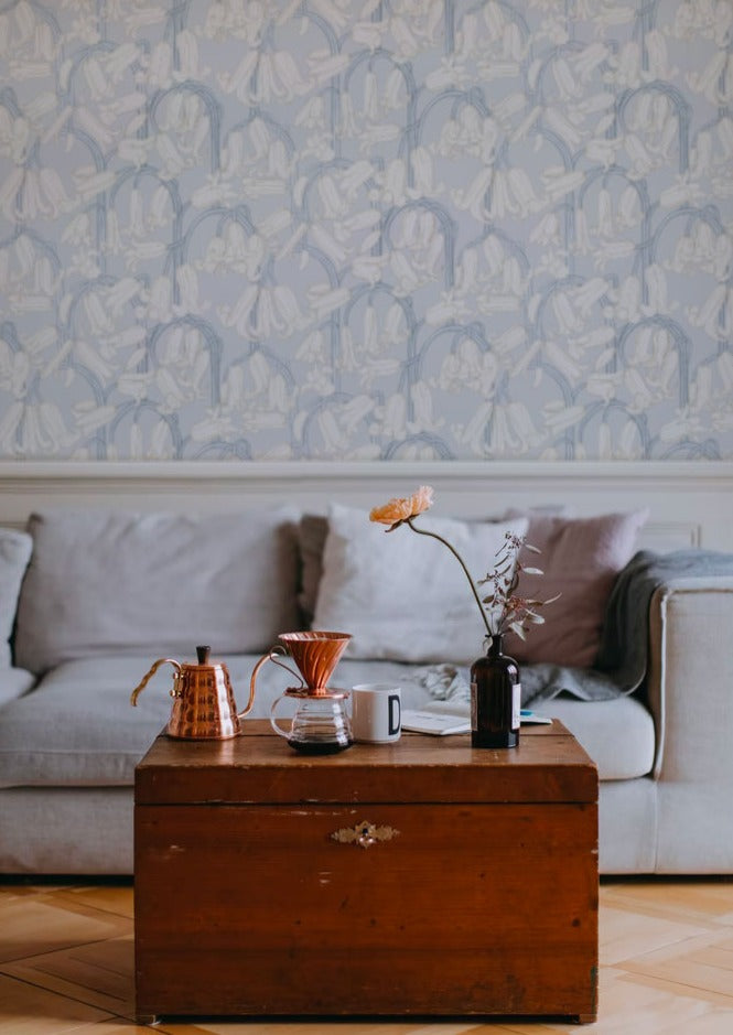 Papier peint Summer Gray - Jacinthes des bois - Gris