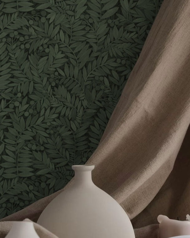 Papier peint gris d'été - Eve - Evergreen