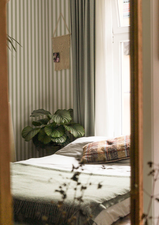 Papier peint rayures - français - vert