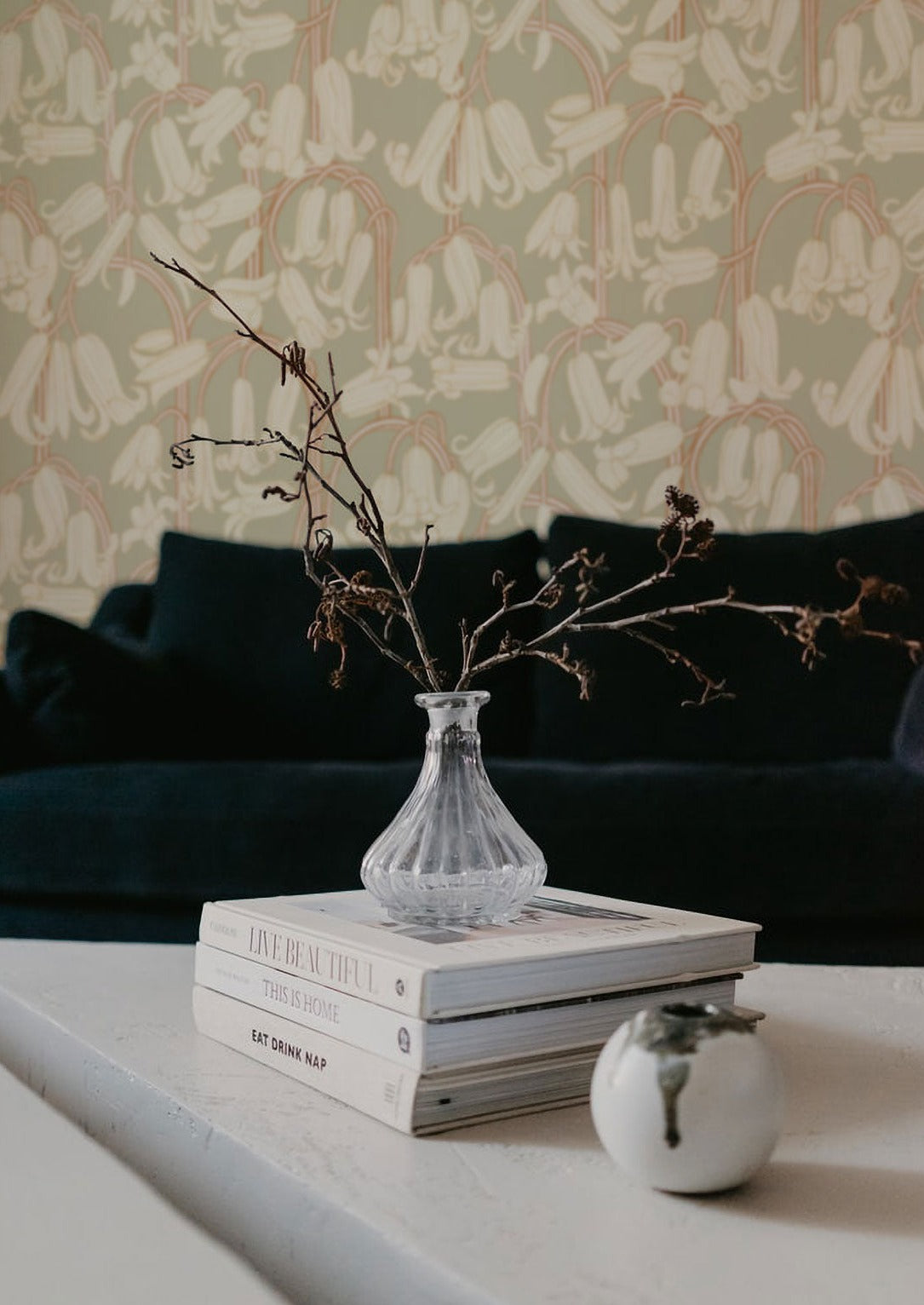 Summer Gray Wallpaper - Bluebells - Green