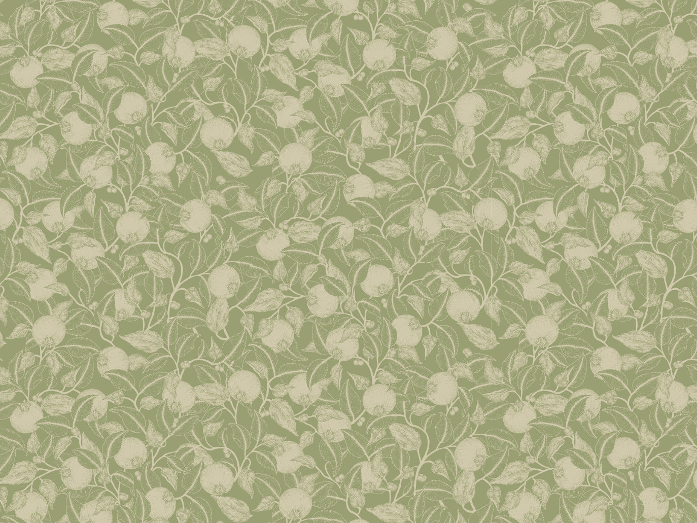 Papier peint gris d'été - Grenade - Vert pomme
