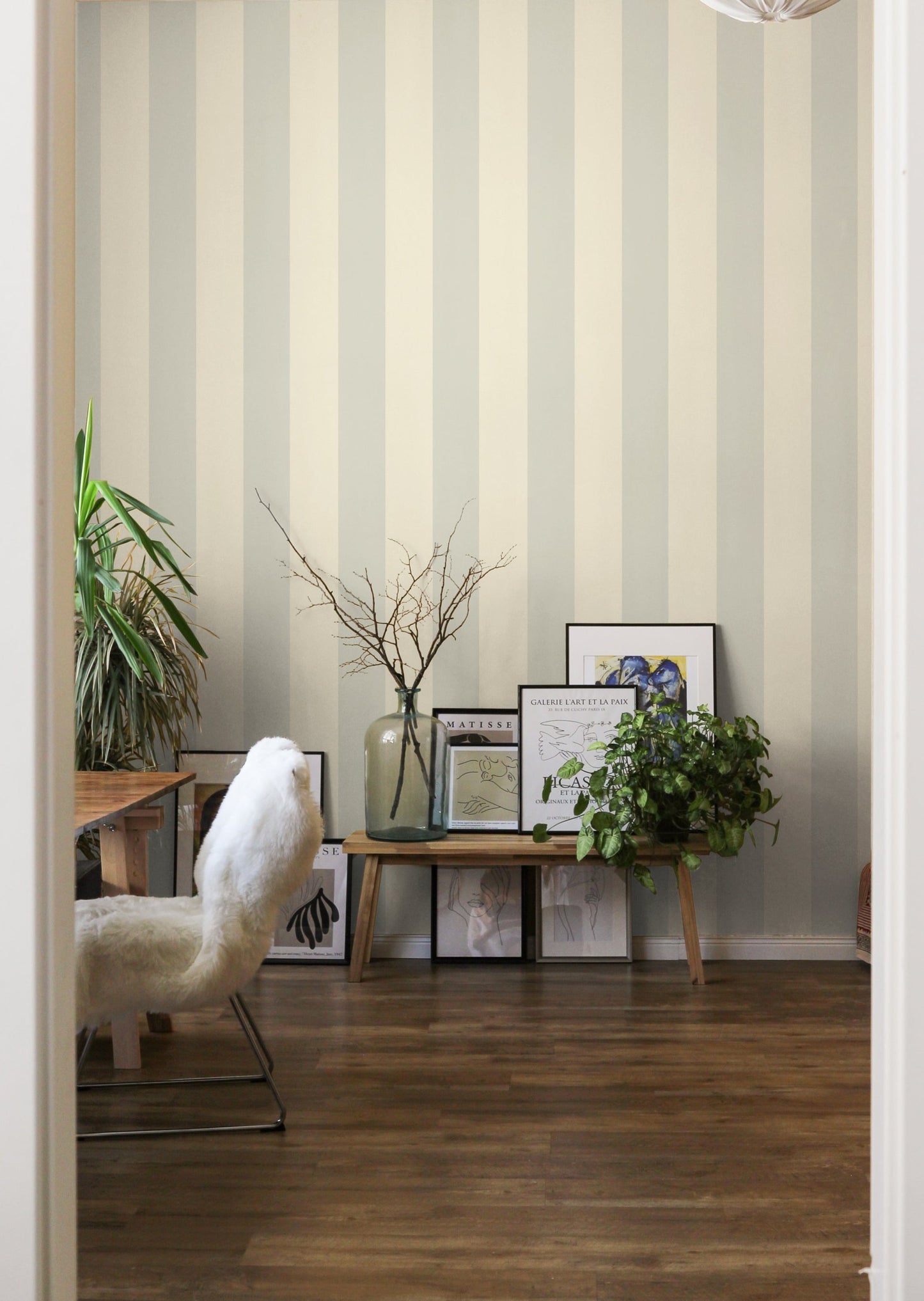 Papier peint rayures - St Helen - vert