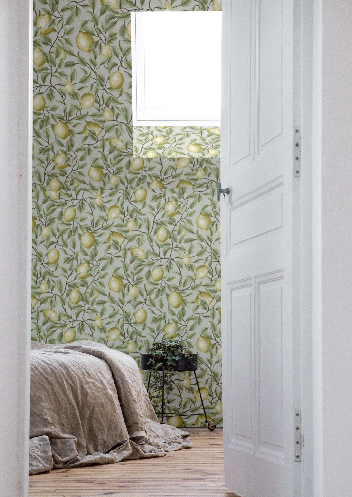 Peel & Stick Wallpaper - Lemon Trees - Tea green