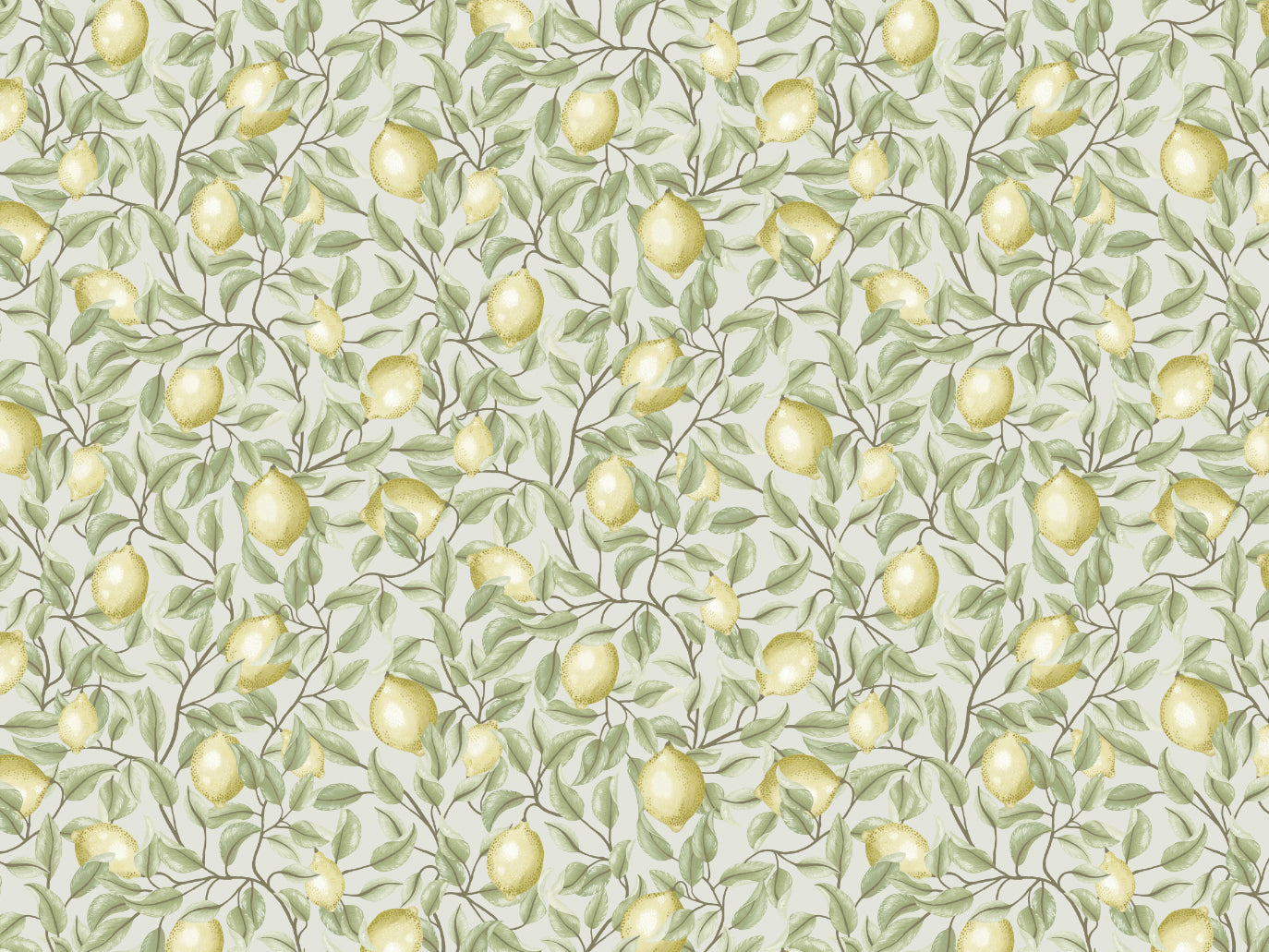 Peel & Stick Wallpaper - Lemon Trees - Tea green