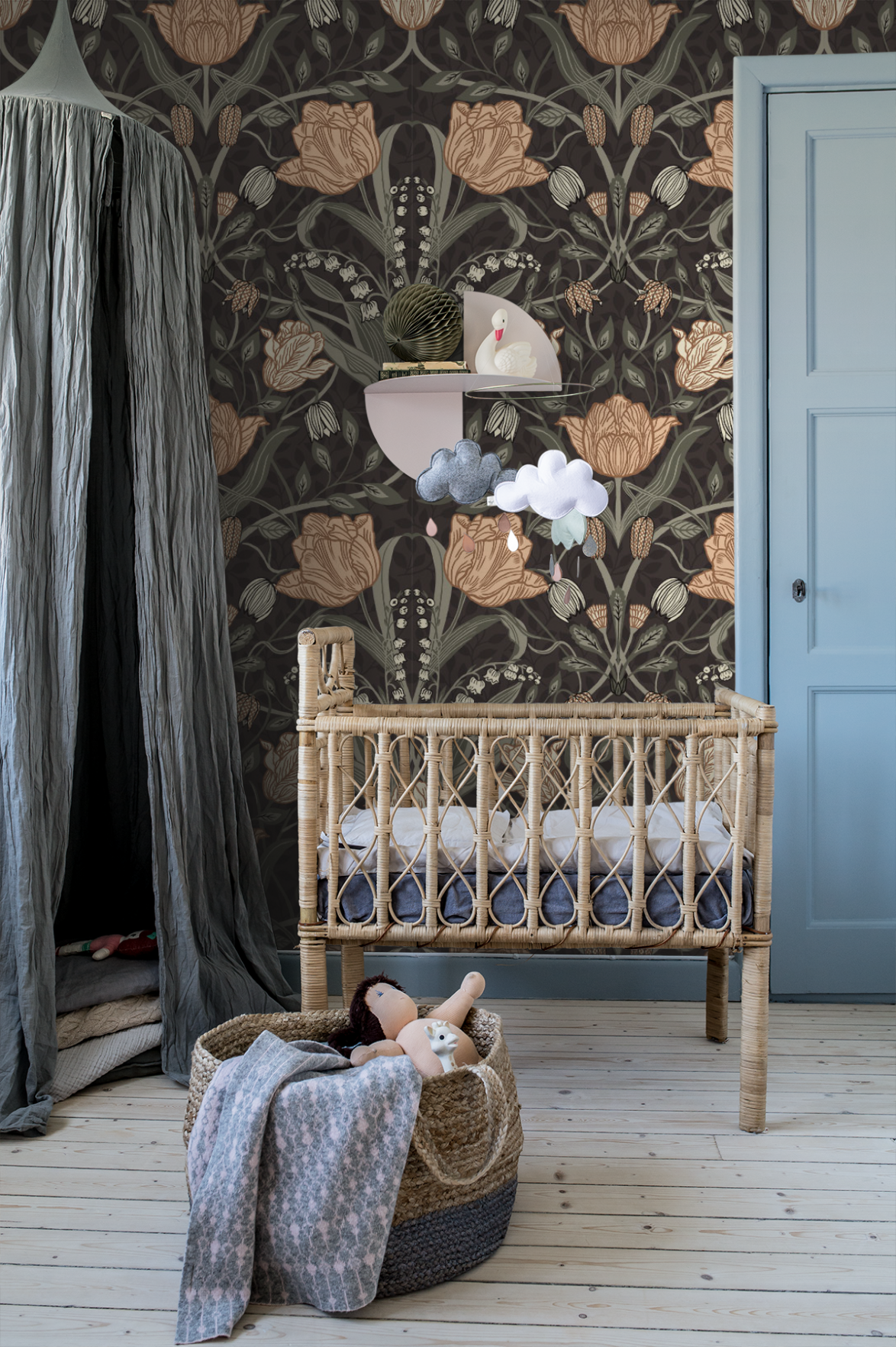 Papier peint Midbec - Filippa Tulip Garden - Marron