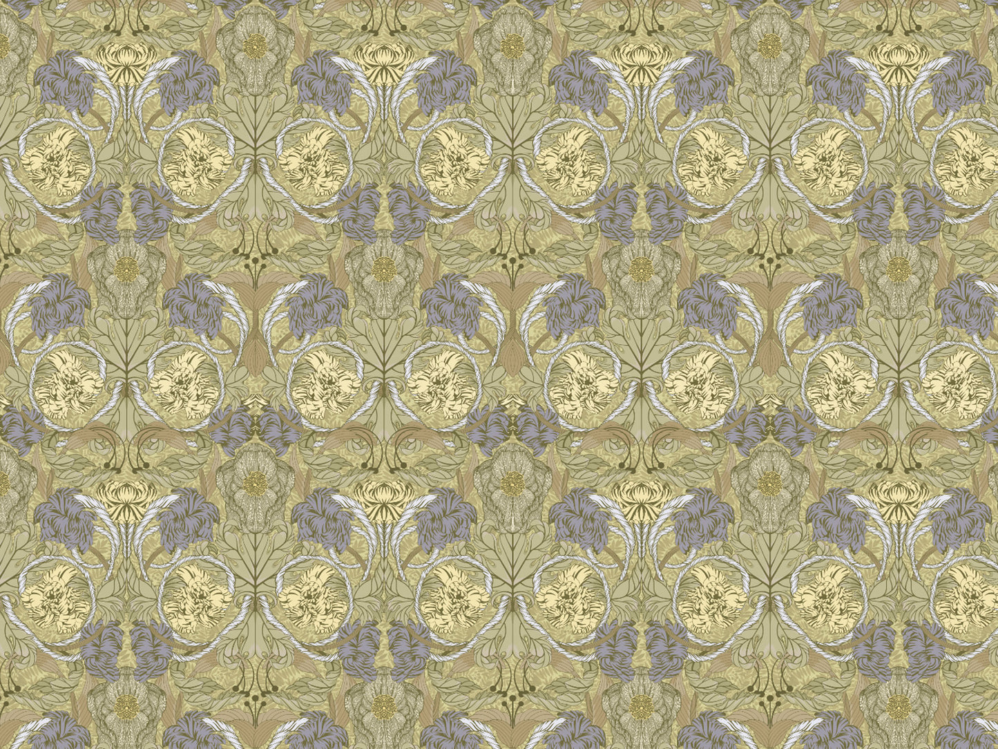 Summer Gray Wallpaper - Cecilia - Olive