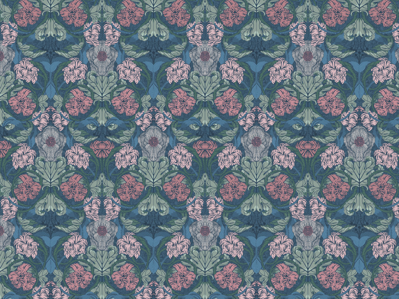 Summer Gray Wallpaper - Cecilia - Ink