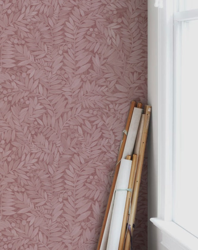 Papier peint gris d'été - Eve - Rose
