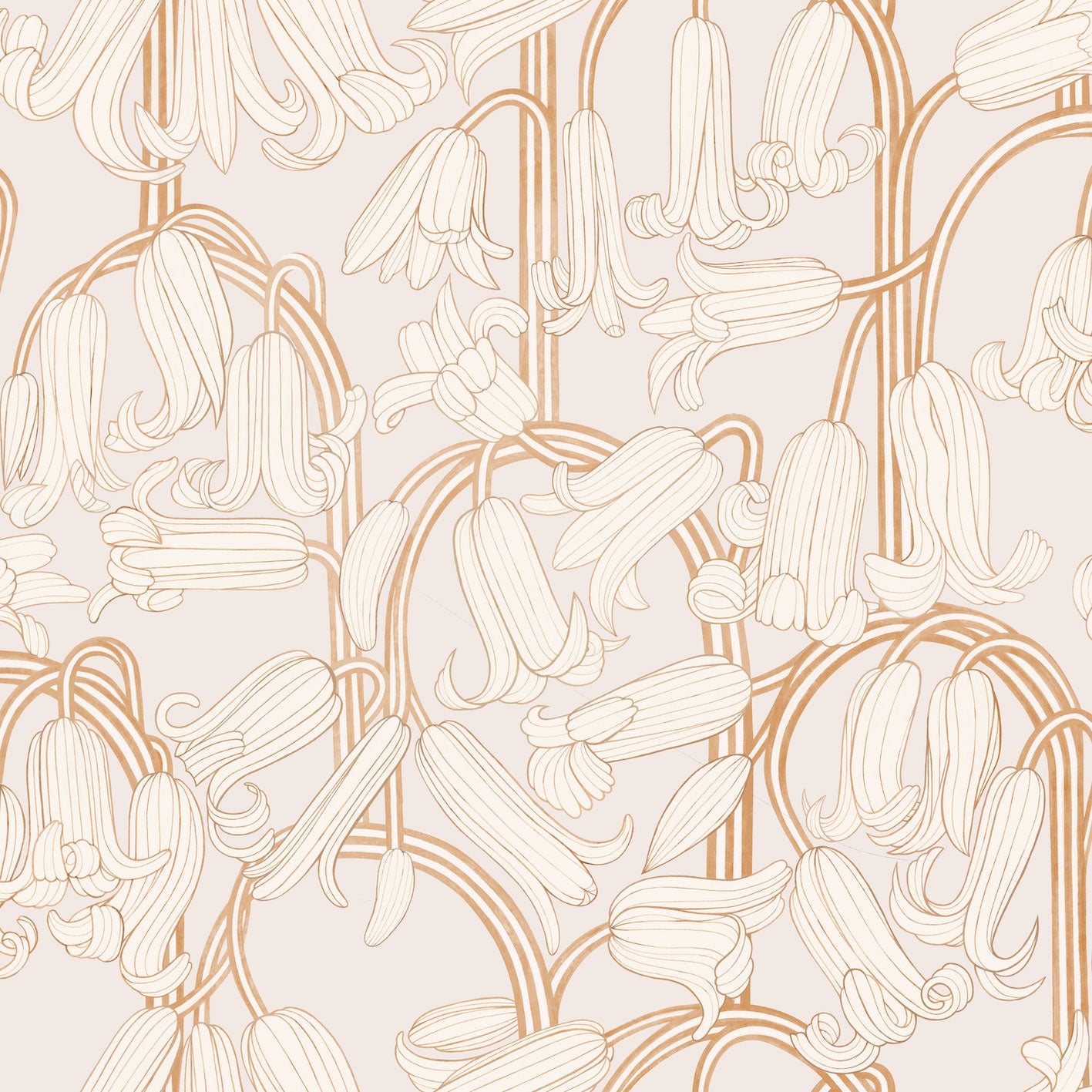 Papier peint autocollant - Jacinthe des bois - Rose et crème