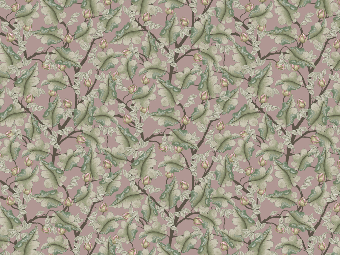 Papier peint floral - Renoncule - Lilas foncé