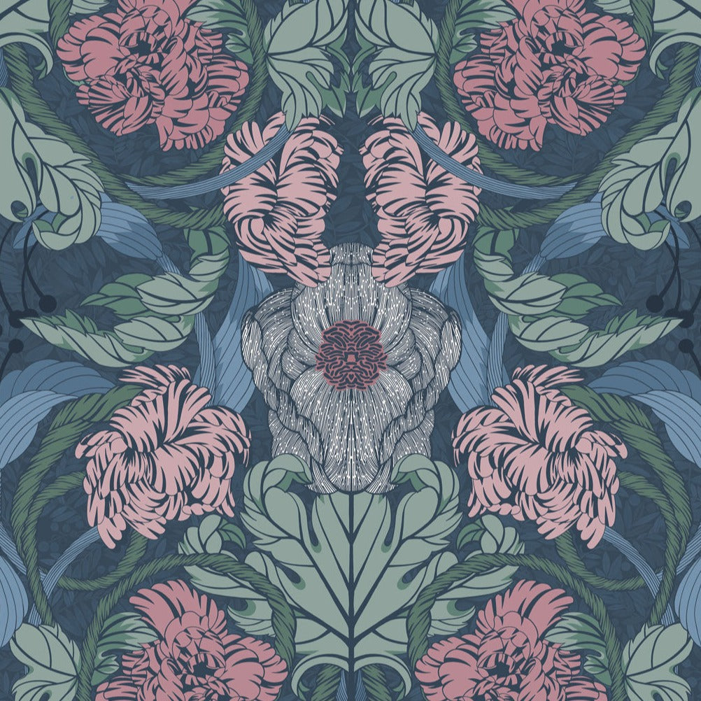 Summer Gray Wallpaper - Cecilia - Ink
