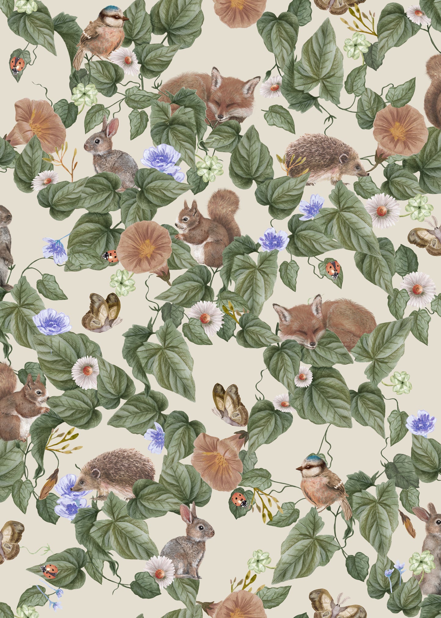 Papier peint pour chambre d'enfant - Berceuse de la forêt - Lin