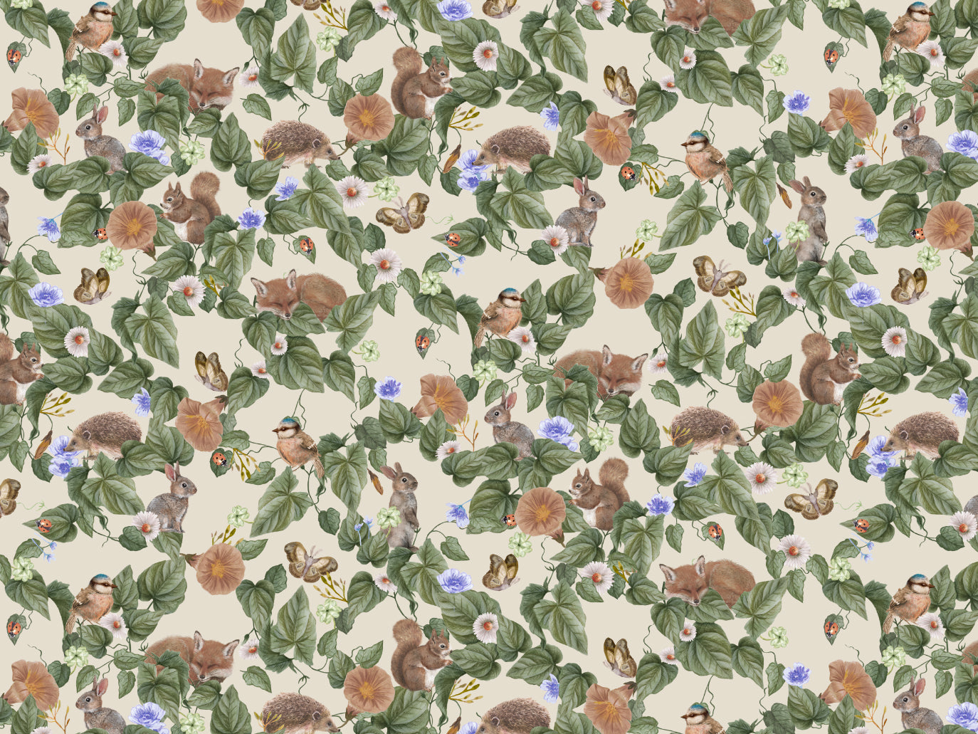 Papier peint pour chambre d'enfant - Berceuse de la forêt - Lin