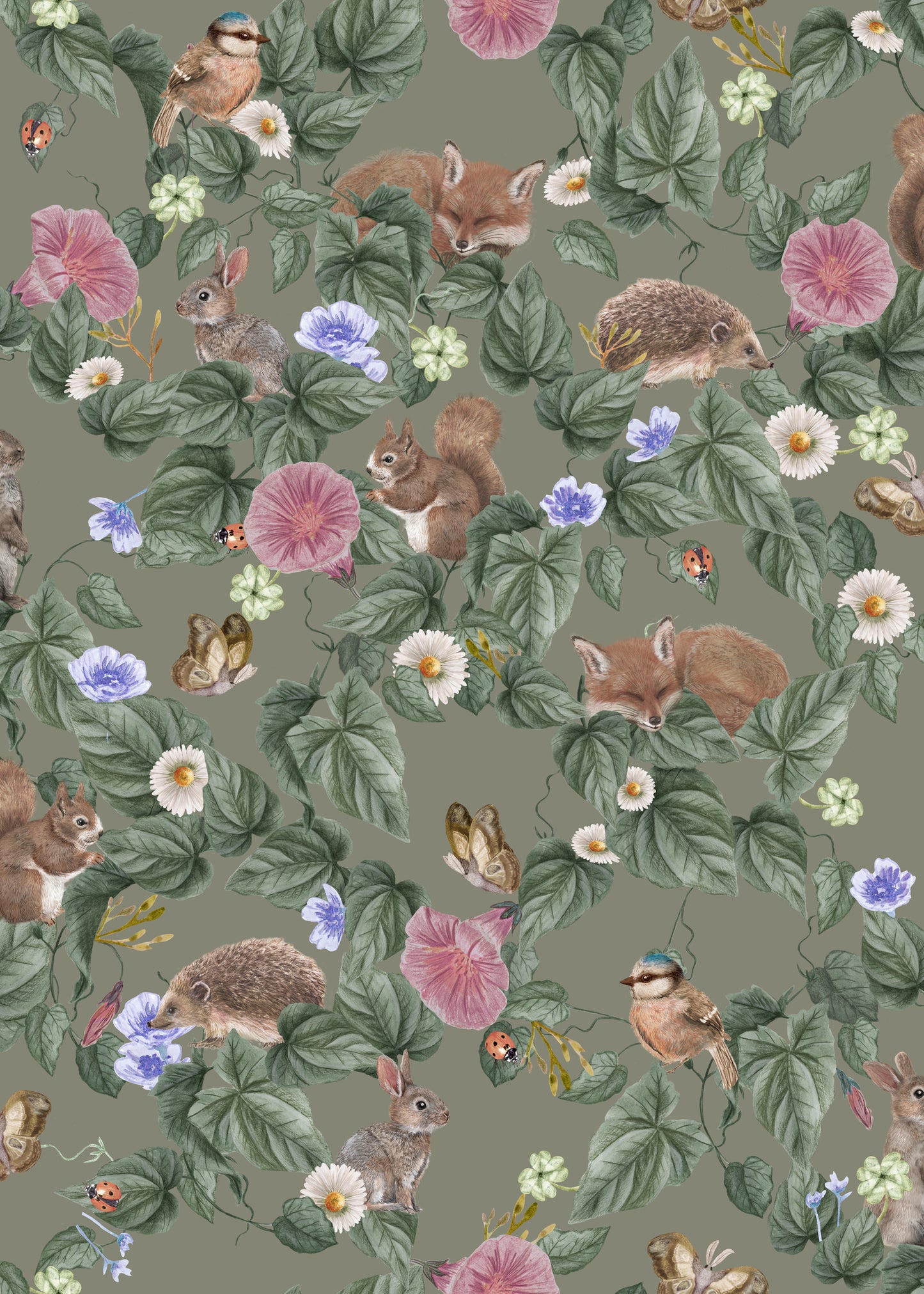 Papier peint pour chambre d'enfant - Berceuse de la forêt - Mousse