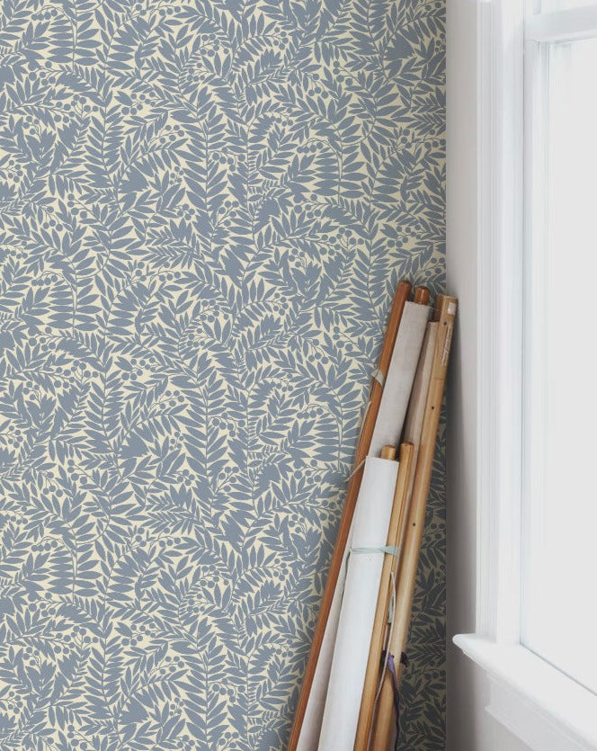Summer Gray Wallpaper - Florence - Blue