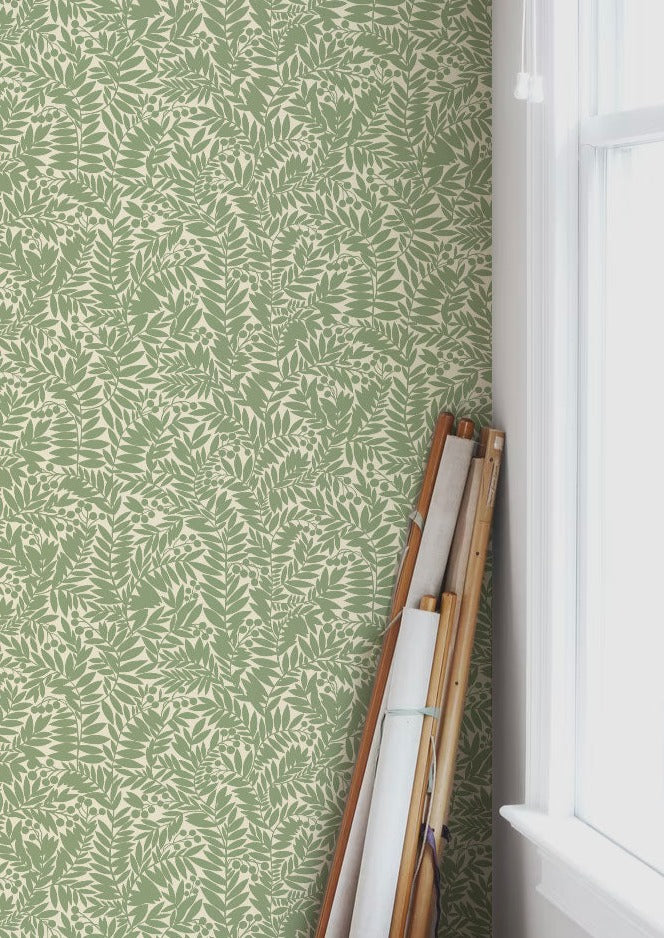 Summer Gray Wallpaper - Florence - Green