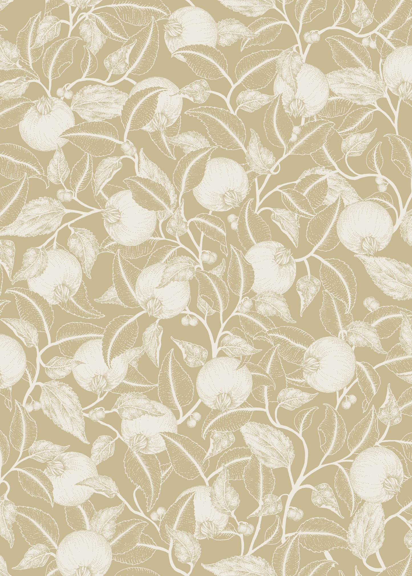 Papier peint floral - Grenade - Or