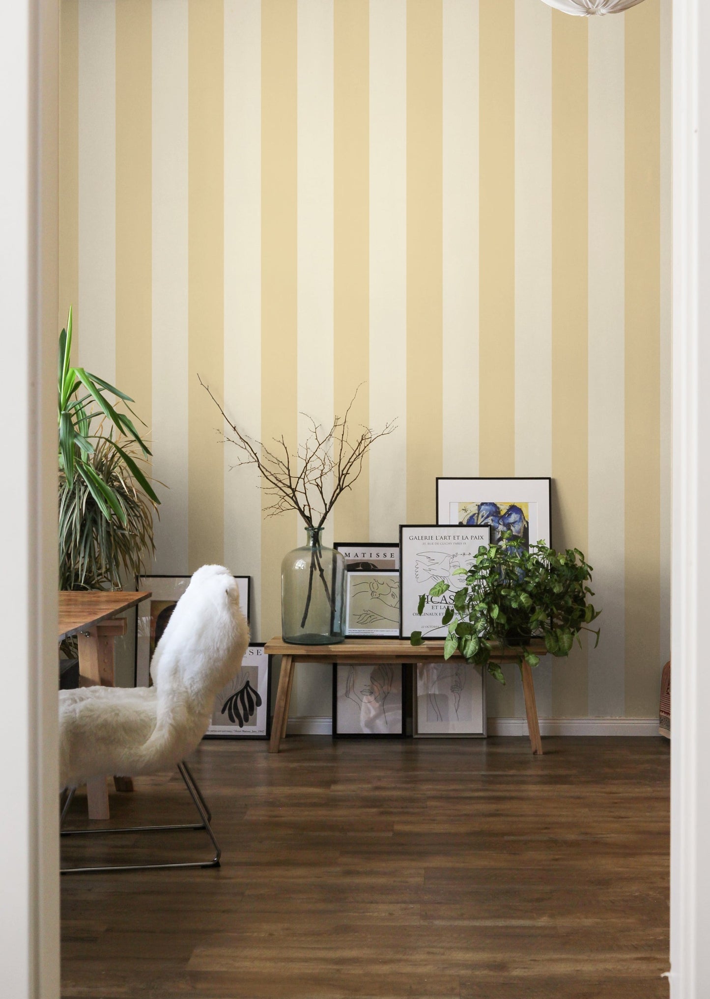Papier peint rayures - St Helen - Jaune