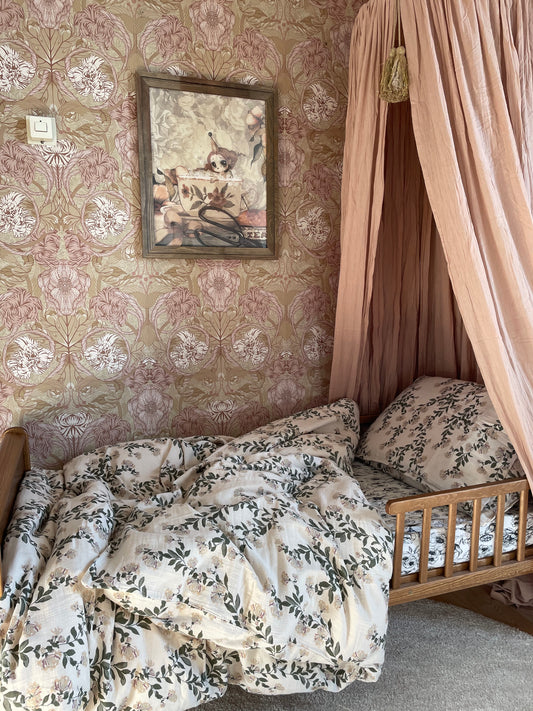 Cecilia Blush - floral nursery wallpaper