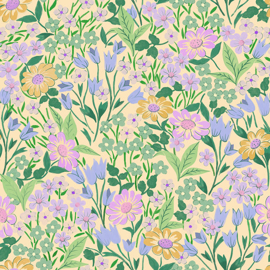 Papier peint gris d'été - Lola - Citron