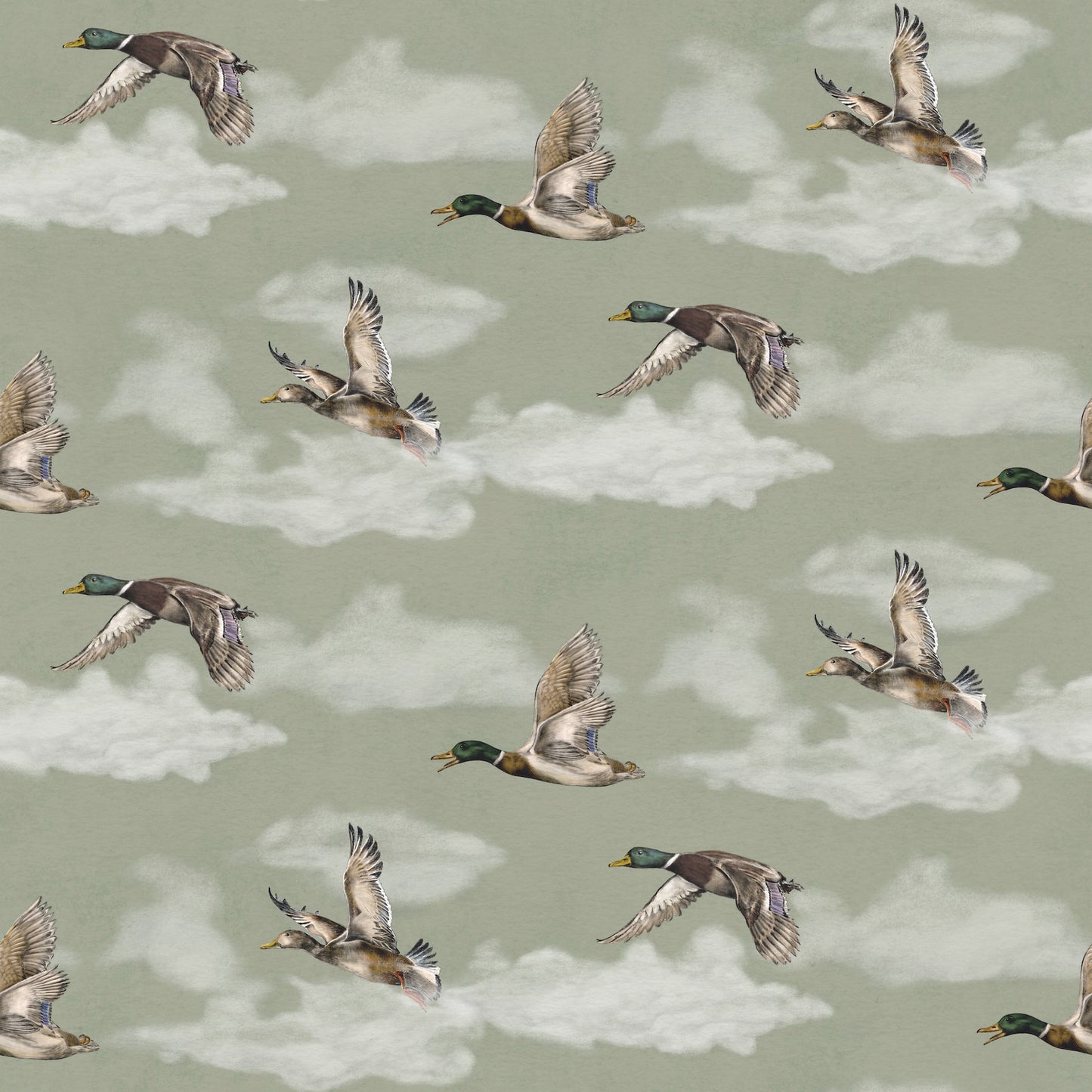 Summer Gray Wallpaper - Voyage, Petit - Laurel Green