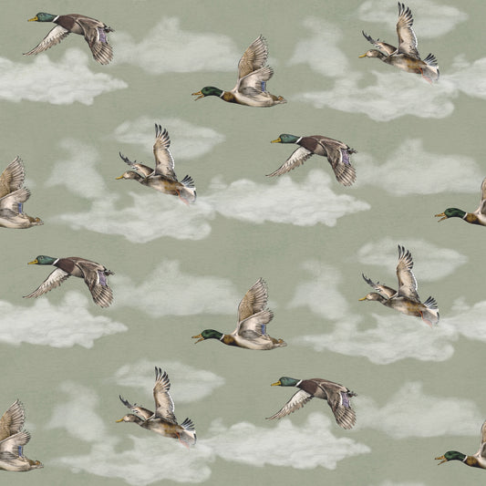Summer Gray Wallpaper - Voyage, Petit - Laurel Green
