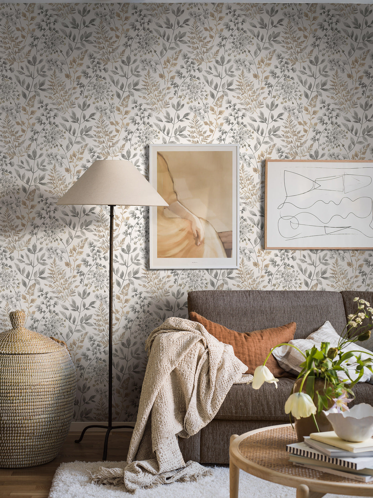Papier peint Borastapeter - Sigrid - Brun doré