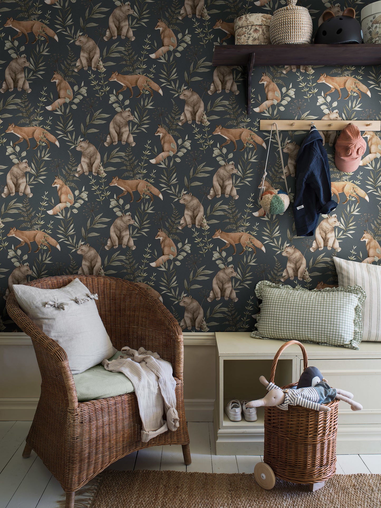 Nursery and Kids wallpaper - Wild Forest Blue