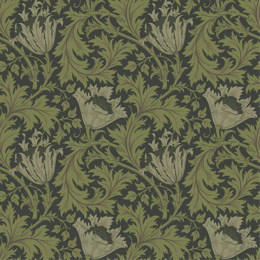 Papier peint William Morris - Anémone - Charbon