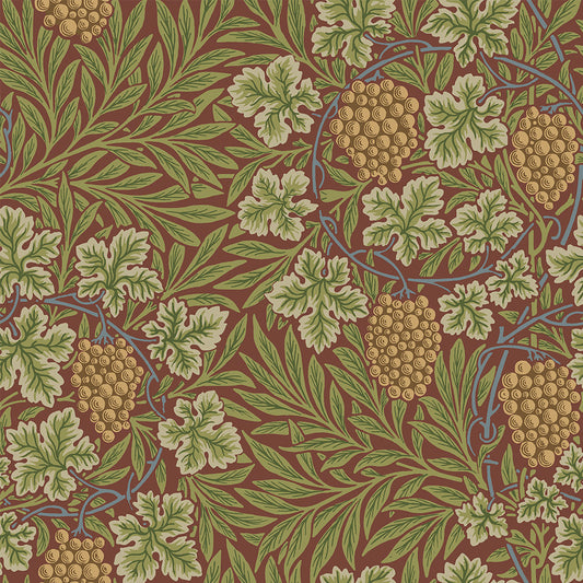 Papier peint William Morris - Vigne - Terre cuite