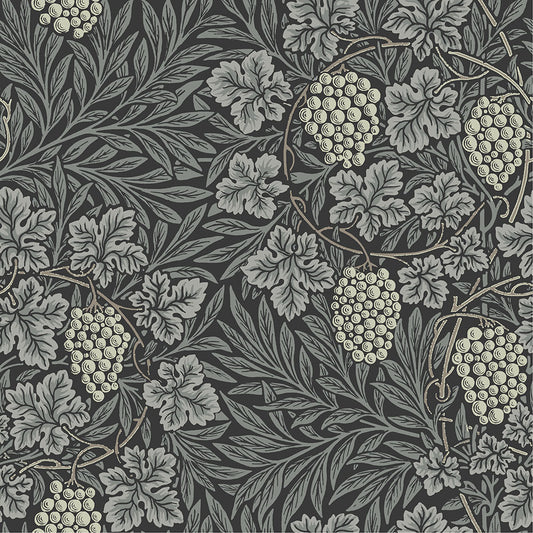Papier peint William Morris - Vigne - Charbon