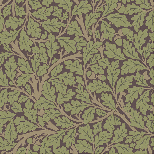 Papier peint William Morris - Chêne - Prune Pourpre
